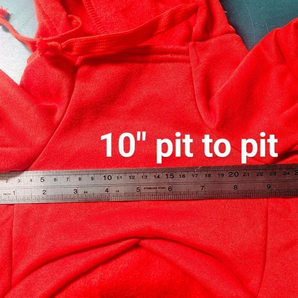 Small Dog Hoodie Sweatshirt, Size L  Red or Blue - Picture 8 of 8